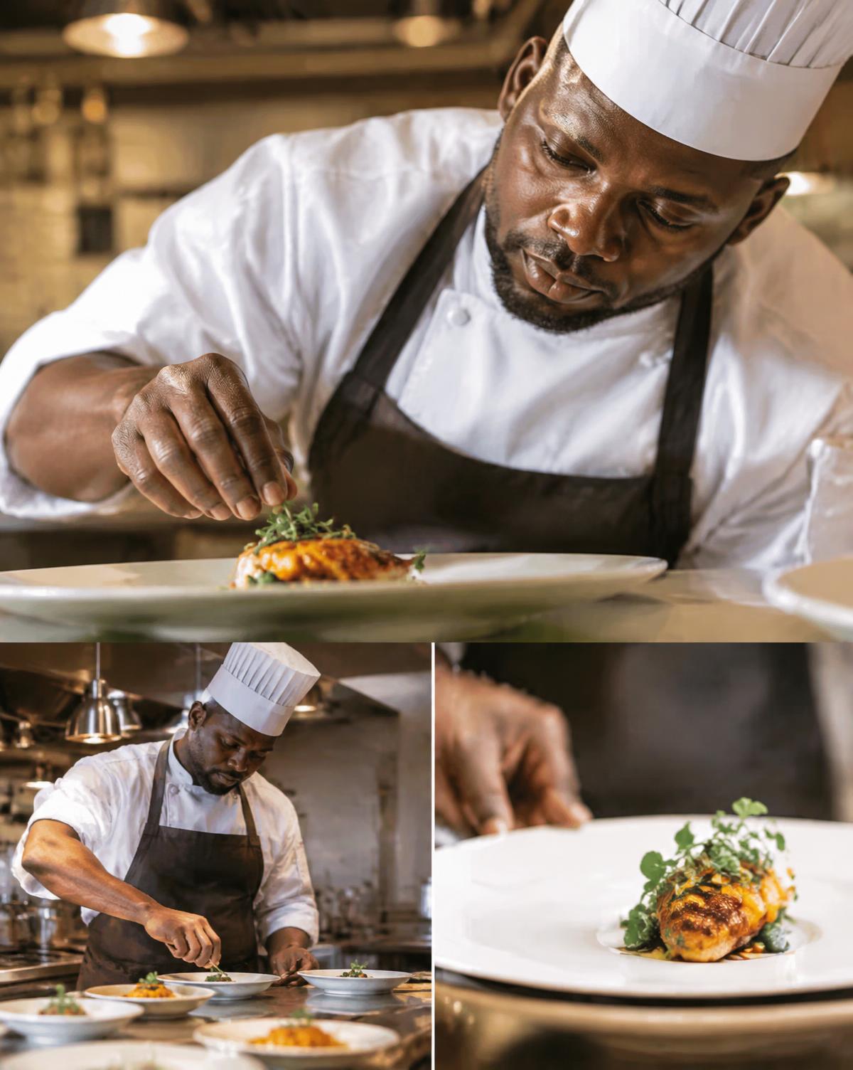 A chef plating in a Johannesburg kitchen